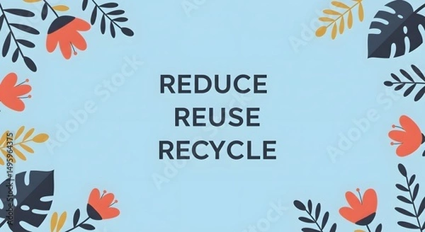 Fototapeta Reduce, Reuse, Recycle A Sustainable Lifestyle Guide with Eco-Friendly Tips and Practices for Environmental Conservation