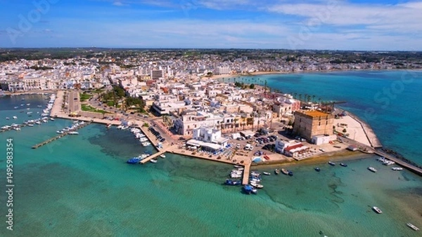 Obraz Porto Cesareo - Italy, Apulia - Aerial view of the peninsula with stunning views of the entire landscape
