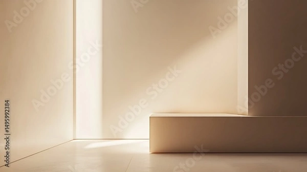 Fototapeta Ambient lighting in a minimal flat with smooth transitions