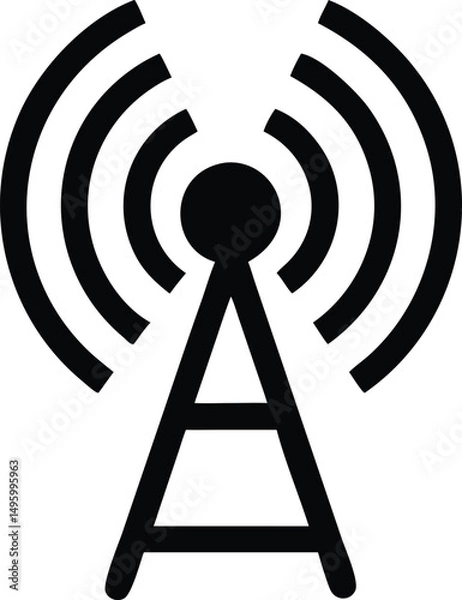 Obraz wifi network tower silhouette 