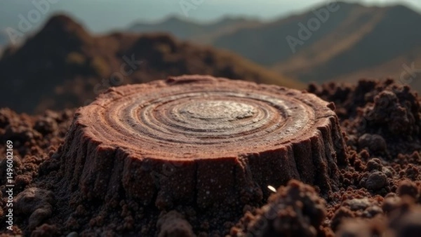 Obraz Cutting down a tree in close-up