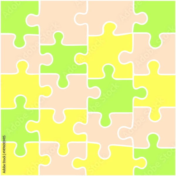 Fototapeta Puzzle concept in the form of colored pieces. Vector design.