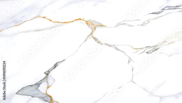 Fototapeta Detailed mosaic surface with blue, white, and white stone fragments