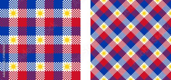 Fototapeta filipino pattern set. plaid background for decoration and etc. vector illustration