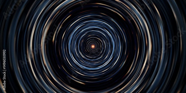 Fototapeta Dark swirling tunnel with glowing center, creating a sense of depth, motion, and mystery.