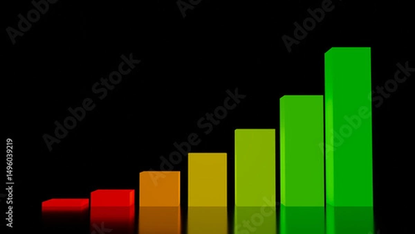 Fototapeta Business graph showing profit on a black background