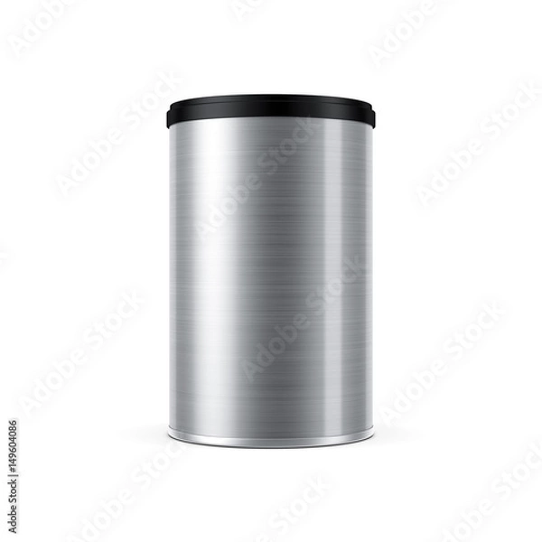 Obraz Metal Tin Can with plastic cap, brushed aluminum, 3d rendering