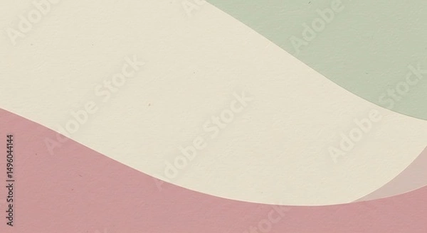 Fototapeta Delicate paper texture background in gentle tones of almond cream, dusty rose, and pale sage green, softly lit and elegantly balanced for refined and minimal visual compositions
