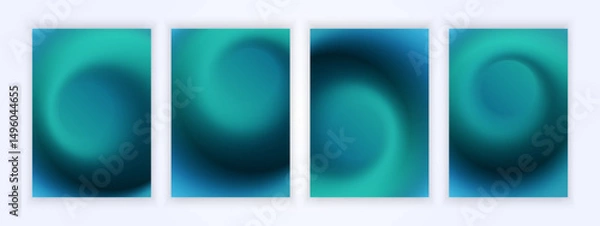 Fototapeta Smooth teal and blue gradient with soft circular depth, perfect for modern and minimal designs.