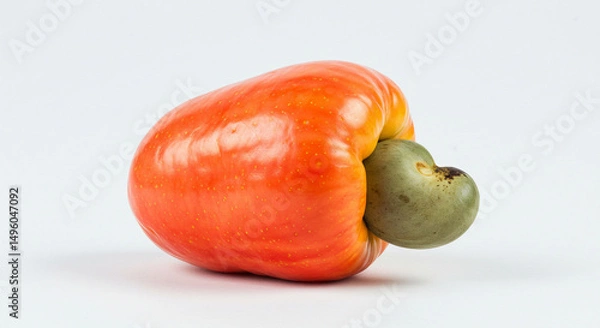 Obraz A realistic cashew fruit, or cajú. White background.