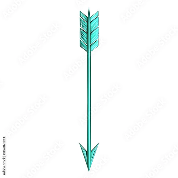Obraz Contemporary Arrow with Streamlined Modern Lines in Green Isolated on Transparent Background
