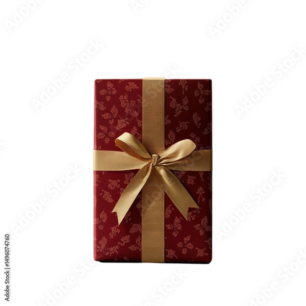 Obraz Elegant Red Gift Box with Gold Bow Festive Surprise