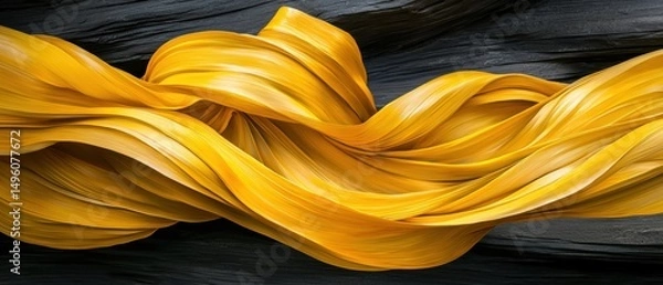 Obraz A digital illustration of a flowing, golden fabric.