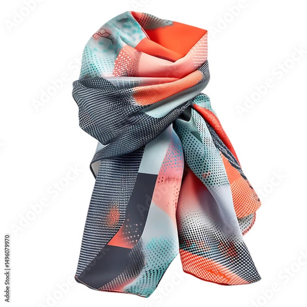 Fototapeta Modern Cooling Wrap with a Futuristic Digital Design Isolated on Transparent Background
