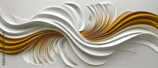 Obraz Abstract Art: A 3D Sculpture of Curving Lines and Angled Shapes