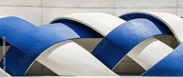 Obraz A blue and white abstract sculpture.