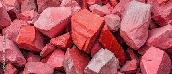 Obraz A pile of rocks in various shades of red and pink.