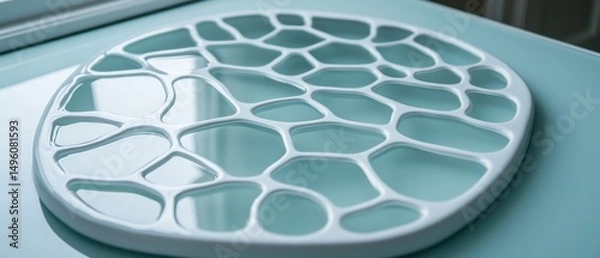 Obraz A white plate with a unique pattern of holes.