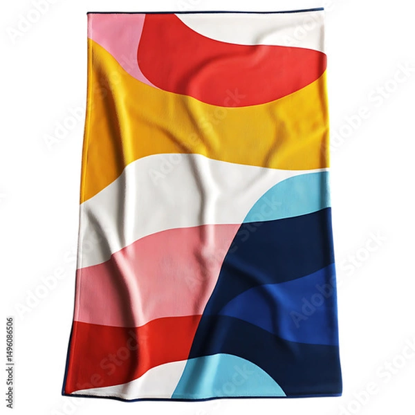 Fototapeta Bold Beach Towel Featuring Large Geometric Color Fi Isolated on Transparent Background