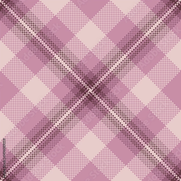 Fototapeta Elegant pink brown plaid pattern background. Versatile for textile design, fashion, backgrounds, or adding a classic touch. Use it for warmth and comfort.