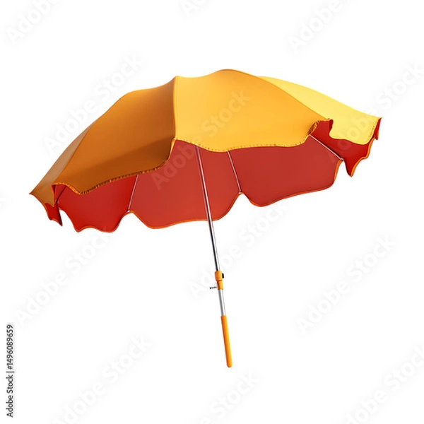 Fototapeta Contemporary Compact Beach Umbrella with a Bold Design Isolated on Transparent Background