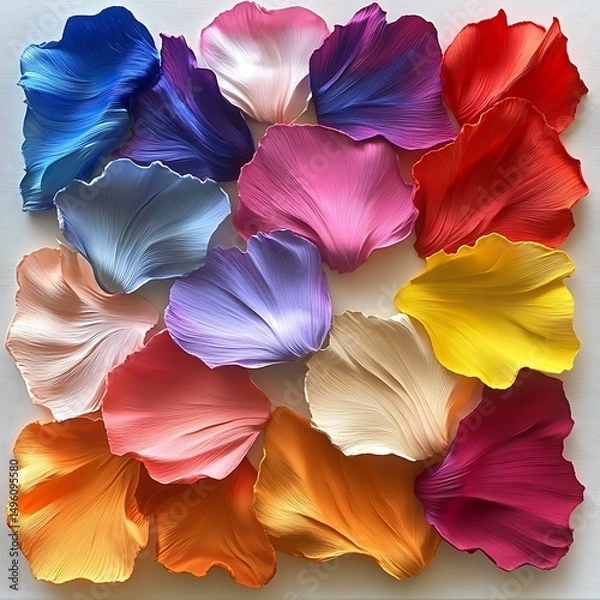 Obraz Colorful flower petals arranged in a design.