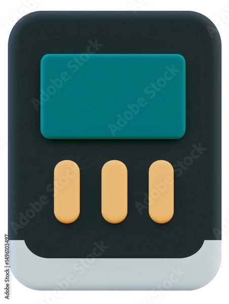 Obraz Memory chip flat 3d icon