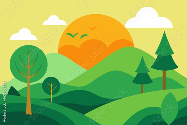 Fototapeta Aesthetic Wallpaper for True Nature Lovers Vector illustration Background