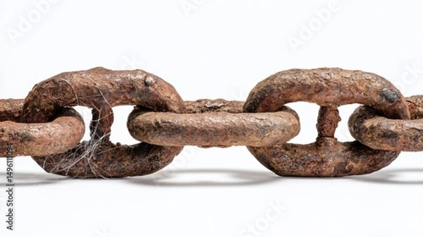 Fototapeta Eerie Old Rusty Chains Covered in Cobwebs for Halloween Decor