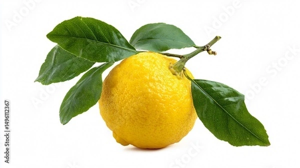 Fototapeta Fresh Yuzu Fruit Isolated on White Background for Food and Beverage Ads