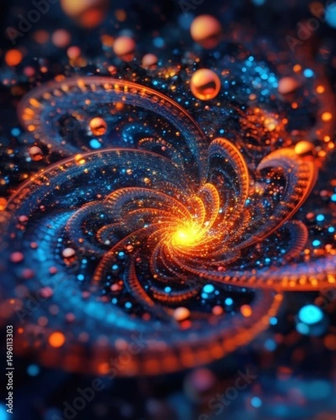 Fototapeta A captivating image of a swirling galaxy, filled with vibrant colors and intricate details, creating a sense of wonder and awe. It's a stunning visual representation of the cosmos.