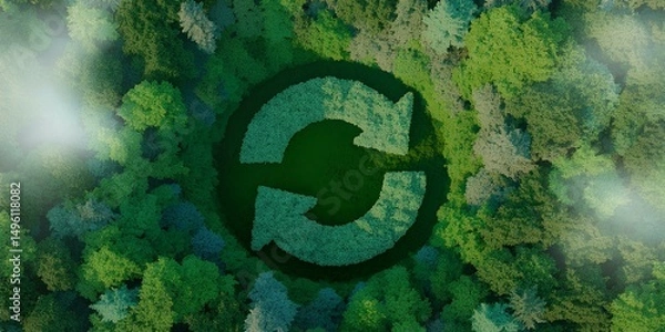Obraz Circular economy concept. Sharing,reusing,repairing,renovating and recycling existing materials and products as much possible. Energy consumption and CO2 emissions are increasing. Eco sustainability