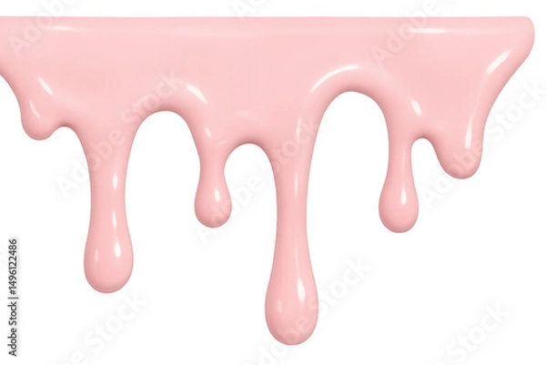 Fototapeta Pink cream cascading over transparent surface, dripping with delicate texture and sugary allure, ideal for culinary visual concepts