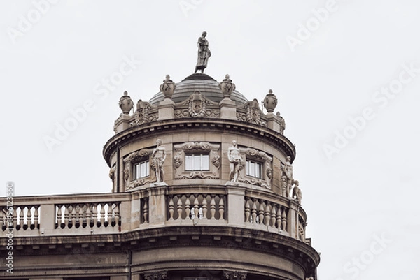 Obraz Architectural detail of a building with statues in Belgrade Serbia