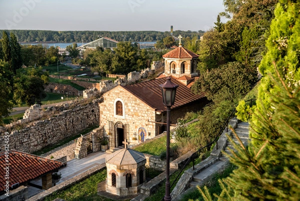 Obraz Ruzica church overlooking Kalemegdan park and the Sava river in Belgrade, Serbia
