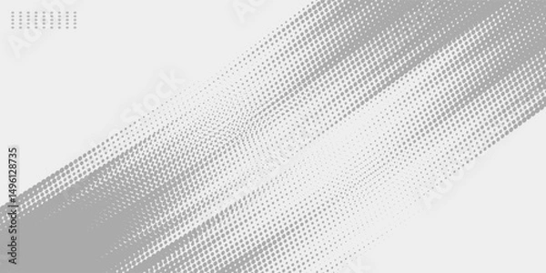 Fototapeta white gray diagonal geometric shape with halftone. Modern fiber textured vector