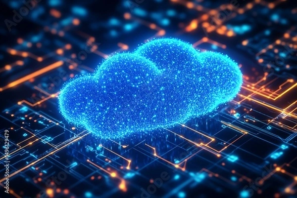Fototapeta Remote work elevated digital workflows task automation smart scheduling tools and cloud based performance analytics