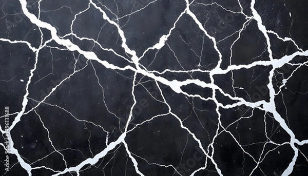 Obraz Elegant black marble texture with white veining for luxury design backgrounds