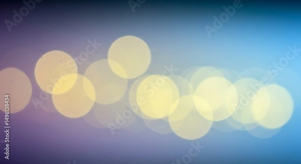 Fototapeta Blurred bokeh-style abstract background using lavender, lemon yellow, and sky blue, creating a peaceful, soft-focus visual with a minimalist and calm aesthetic for modern and elegant design use.