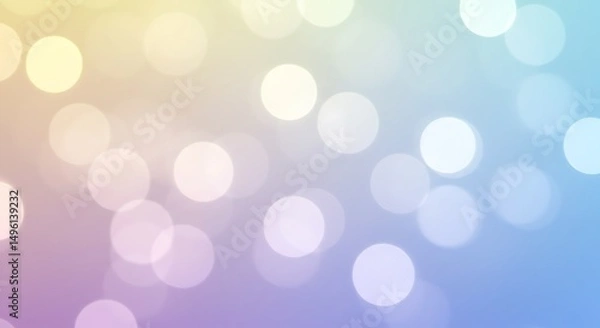 Obraz Blurred bokeh-style abstract background using lavender, lemon yellow, and sky blue, creating a peaceful, soft-focus visual with a minimalist and calm aesthetic for modern and elegant design use.