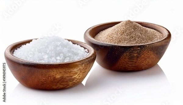 Obraz vinegar and salt classic combo for seasoning isolated on clear white background highly detailed