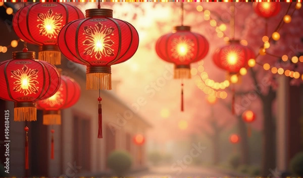 Fototapeta chinese new year lanterns