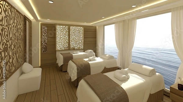 Obraz Luxury ship spa ocean view.