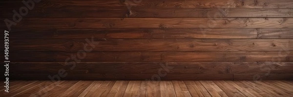 Fototapeta Deep brown wood, sophisticated rustic charm; natural elegance ,  high resolution,  dark background,  nature