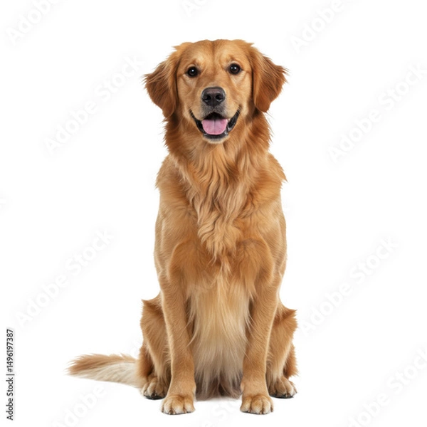 Obraz Golden Retriever Sitting and Smiling