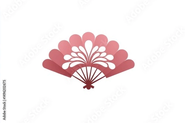Fototapeta Elegant Fan Design with Abstract Floral Pattern for Decorative and Cultural Themes
