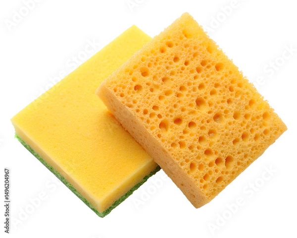 Fototapeta sponge for washing dishes isolated on white background. PNG Transparent file type with high definition quality And vibrant color grading Available.
