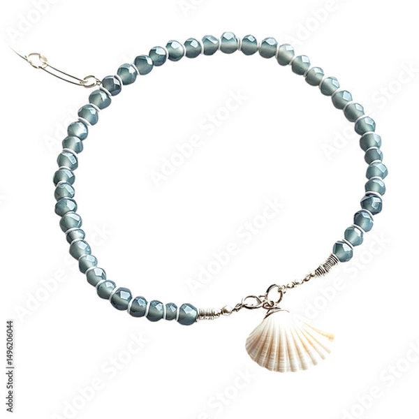Fototapeta Elegant Anklet with a Continuous Chain of So Isolated on Transparent Background