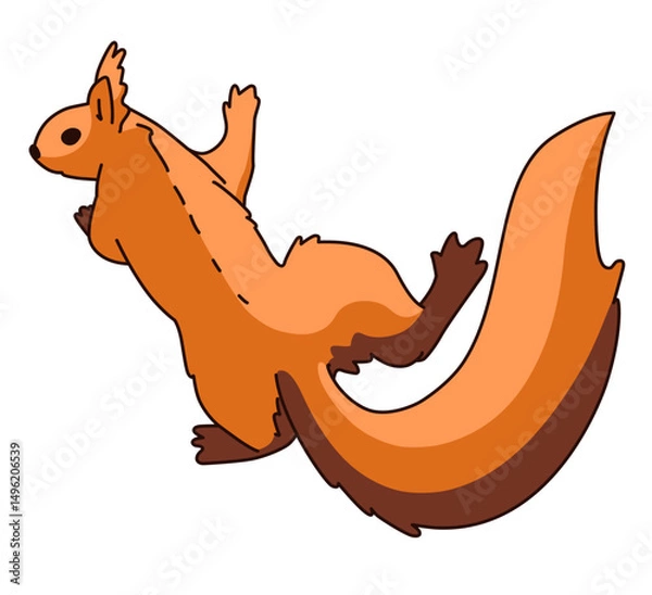 Obraz Vector Illustration of a Climbing Redhead Squirrel