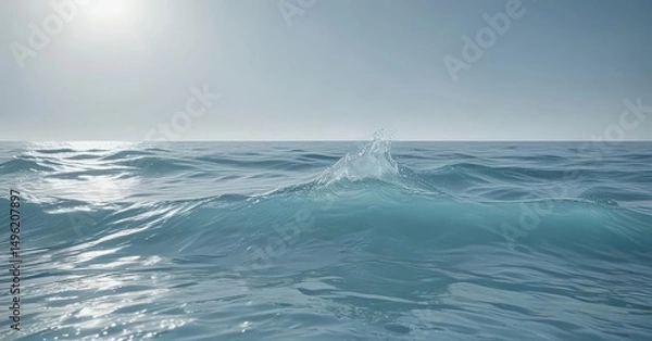 Fototapeta Abstract light blue water, subtle wave patterns, ethereal feel ,  color,  waves